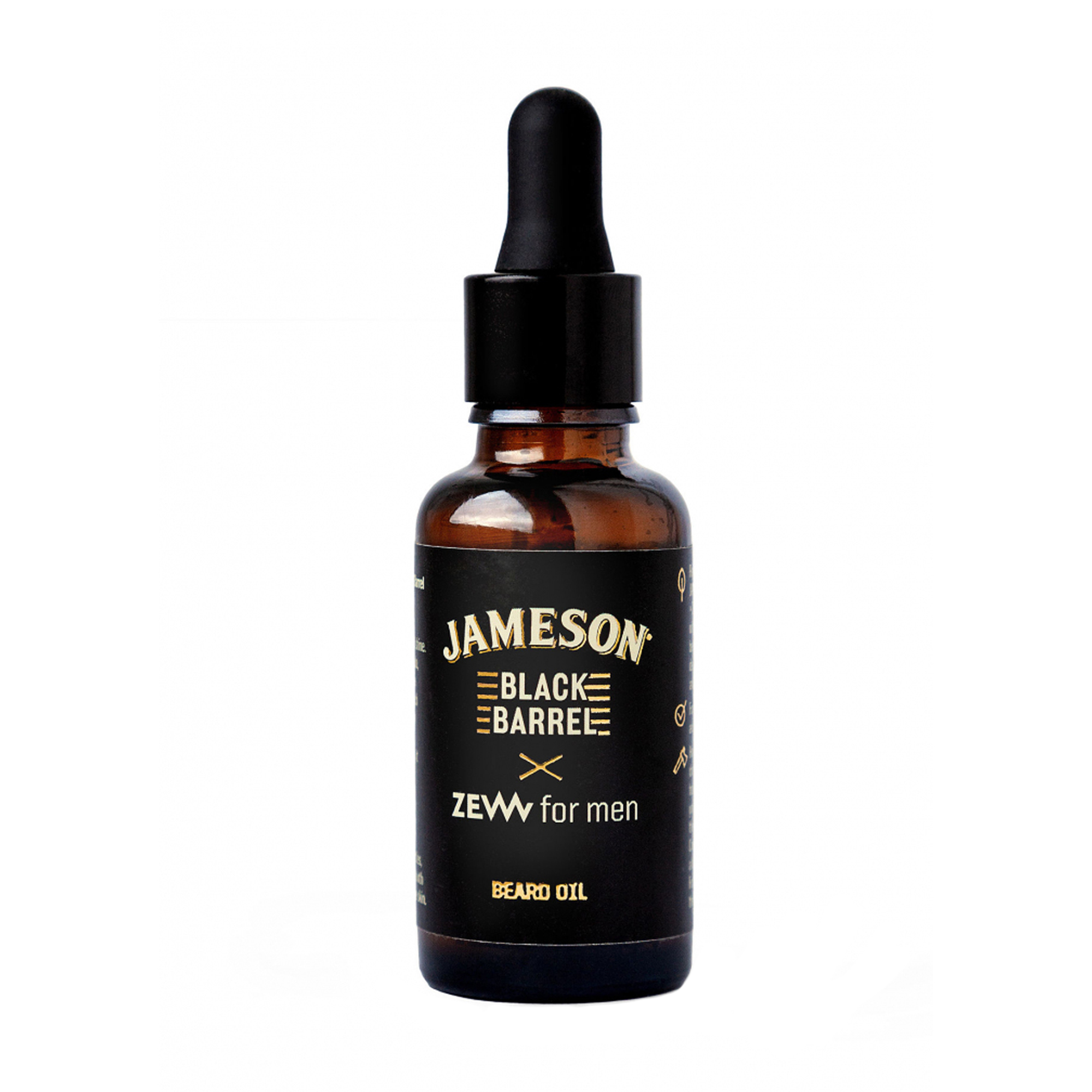 Чоловіча олія для бороди ZEW For Men Beard Oil Jameson Black Barrel Beard Oil, 30 мл